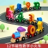 Magnetic digital mini train, custom building block assembly car, educational children's wooden toys, early education and enlightenment Specification image